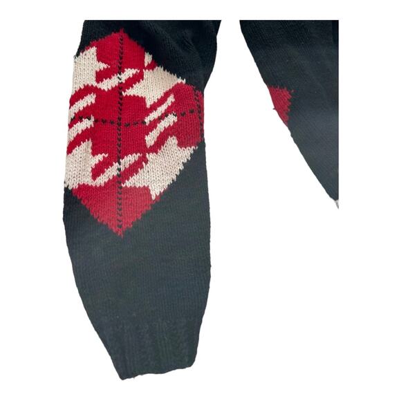 Izod Vintage Plaid Argyle Holiday Christmas Sweater Medium - Picture 9 of 12